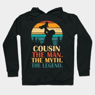 Cousin The Man The Myth The Legend Happy Father Parent Day Summer Holidays Vintage Retro Hoodie